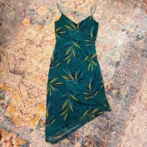 Vintage Y2K blue and green midi dress